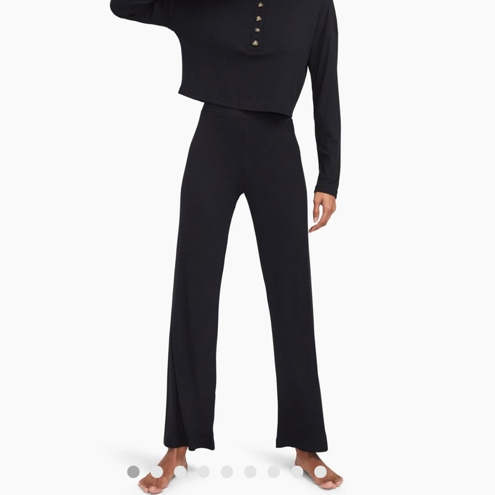 Naadam ribbed lightweight wide leg pants